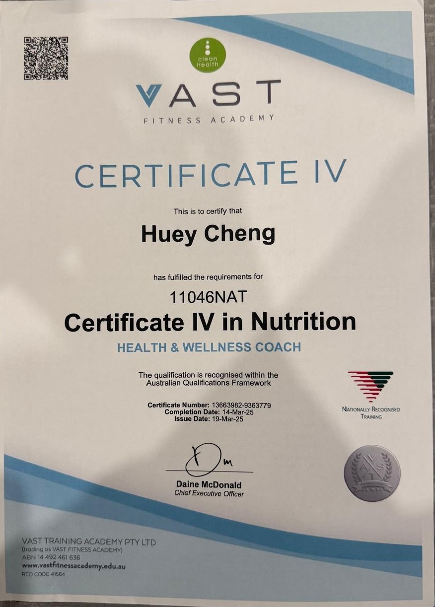 Certificate IV in Nutrition and Health and Wellness Coaching from VAST Fitness Academy